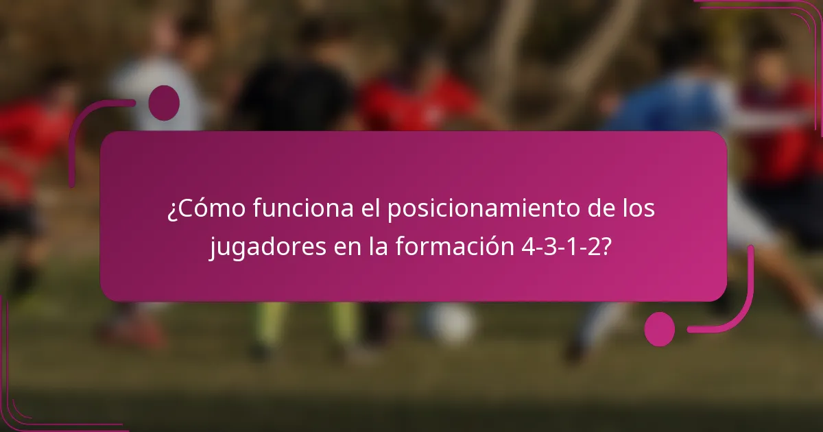 ¿Cómo funciona el posicionamiento de los jugadores en la formación 4-3-1-2?