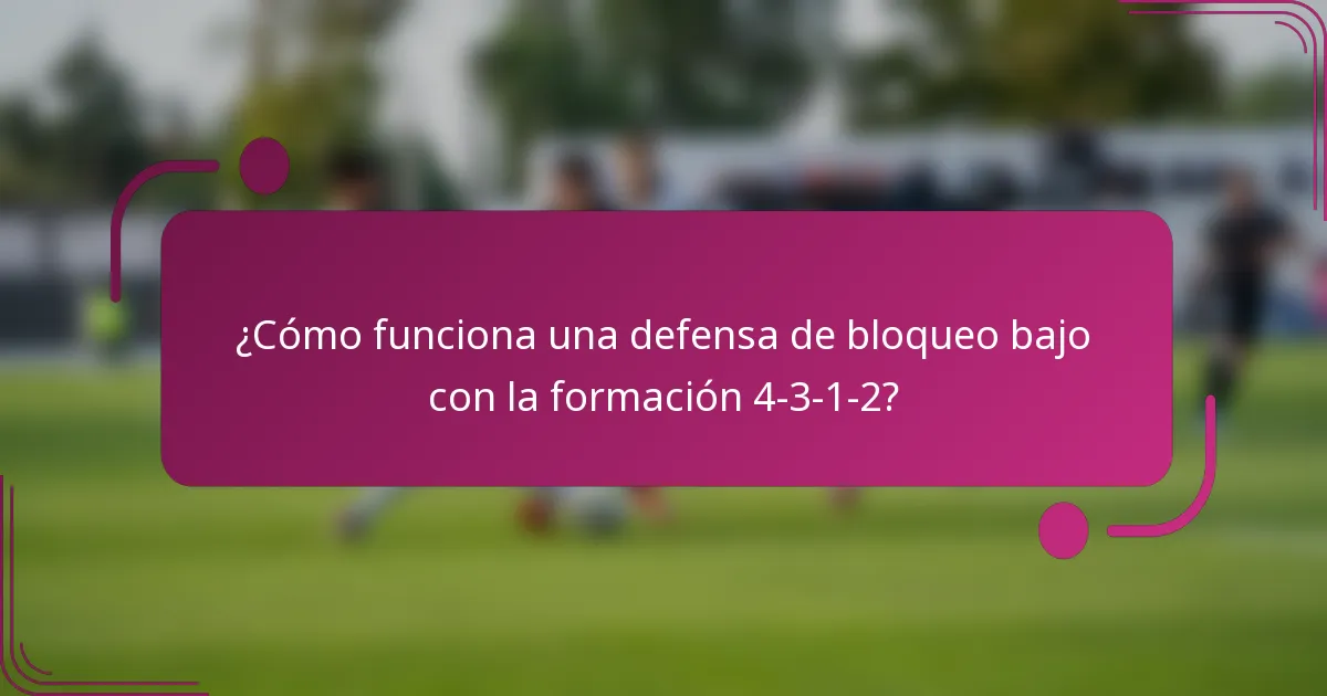 ¿Cómo funciona una defensa de bloqueo bajo con la formación 4-3-1-2?