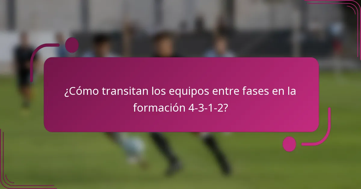 ¿Cómo transitan los equipos entre fases en la formación 4-3-1-2?